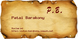 Patai Barakony névjegykártya